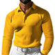 Lässiges Poloshirt mit Waffelmuster und langen Ärmeln für Herren 