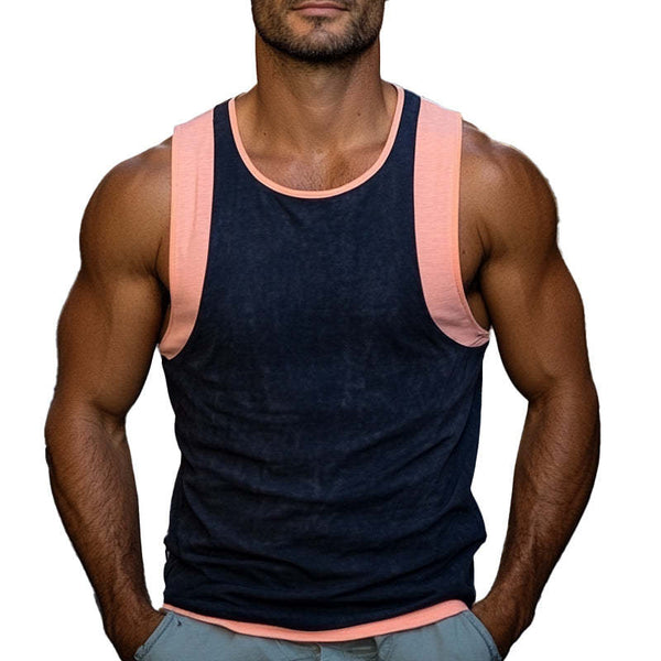 Men's Summer Basic Skin-Friendly Slim Color Matching Tank Top