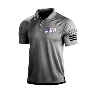 Poloshirt mit USA-Flagge und Raglan-Grafik