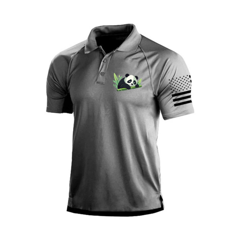 PANDA  USA RAGLAN GRAPHIC POLO SHIRT