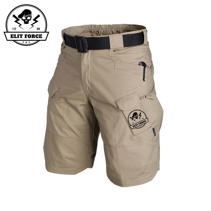 SKULL ELIT FORCES TACTICAL MULTI POCKETS 11'' INSEAM PERFORMANCE CARGO SHORTS WITH BUCKLE BELT