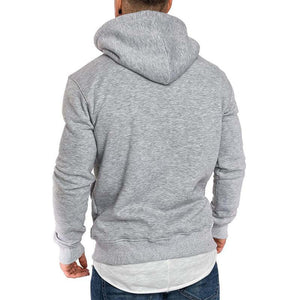 Men's Casual Solid Color Long Sleeve Hooded Sweatshirt