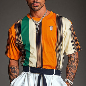 Kurzarm-T-Shirt mit Streifenmuster für Herren