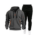 SPORTS HOODIE SET MEN'S MULTI POCKET ZIPPER HOODED SWEATSHIRT SPORTS SUIT SET