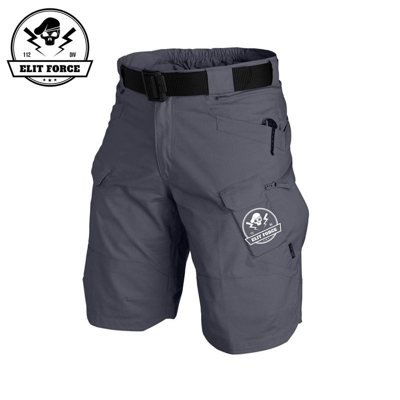 SKULL ELIT FORCES TACTICAL MULTI POCKETS 11'' INSEAM PERFORMANCE CARGO SHORTS WITH BUCKLE BELT