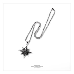 Vintage Casual Octagonal Star Cross Necklace