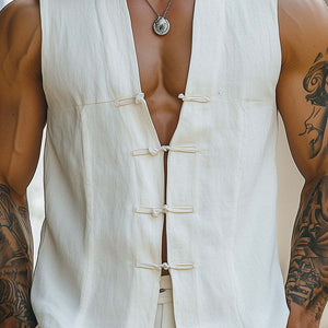 Men's Chinese Style Buttoned Simple Vest