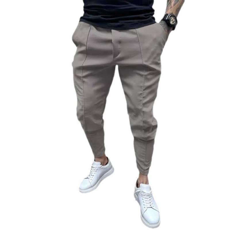 Lässige, einfarbige Herrenhose mit Kordelzug