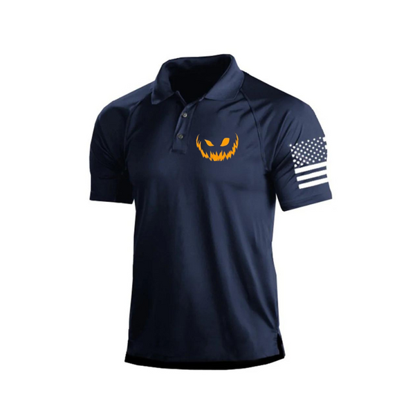 Men's Halloween Pumpkin Print polo