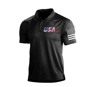 Poloshirt mit USA-Flagge und Raglan-Grafik
