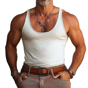 Men's White Slim Fit Comfortable Breathable Tank Top