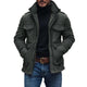 Men's Vintage Suede Fleece Collar Patchwork Multi-Pocket Zipper Coat