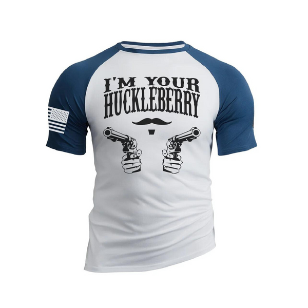 I'M YOUR HUCKLEBERRY 100% COTTON RAGLAN GRAPHIC TEE