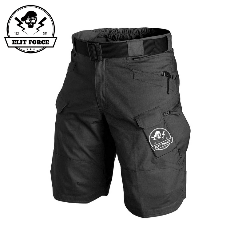 SKULL ELIT FORCES TACTICAL MULTI POCKETS 11'' INSEAM PERFORMANCE CARGO SHORTS WITH BUCKLE BELT