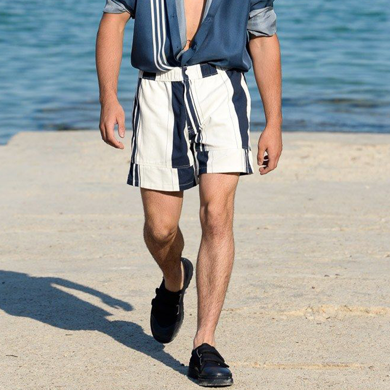 Lässige, gestreifte Resort-Strandshorts für Herren