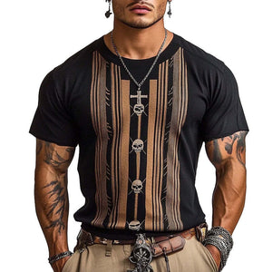 Herren-T-Shirt mit Rundhalsausschnitt und kurzen Ärmeln im Retro-Stil