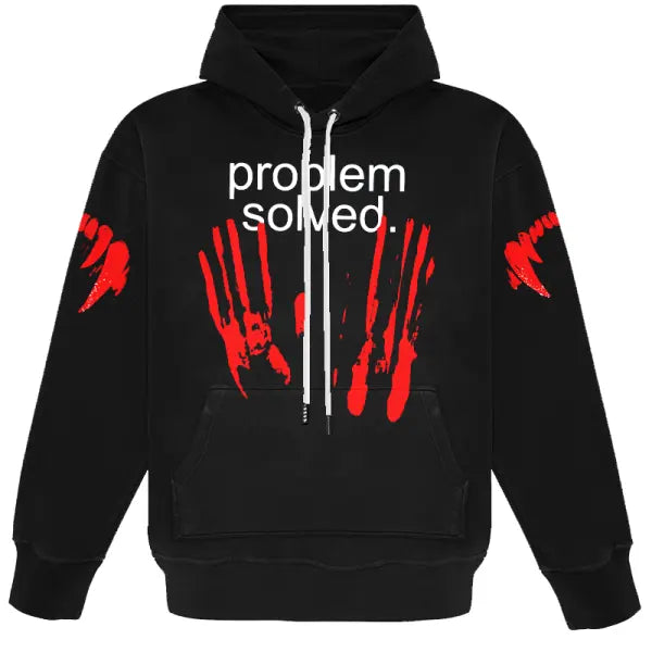 Halloween Problem Solved Men's Bloody Handprint Hoodie