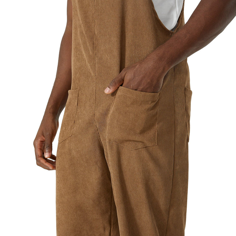 Corduroy Bib Cargo Overalls- Men's