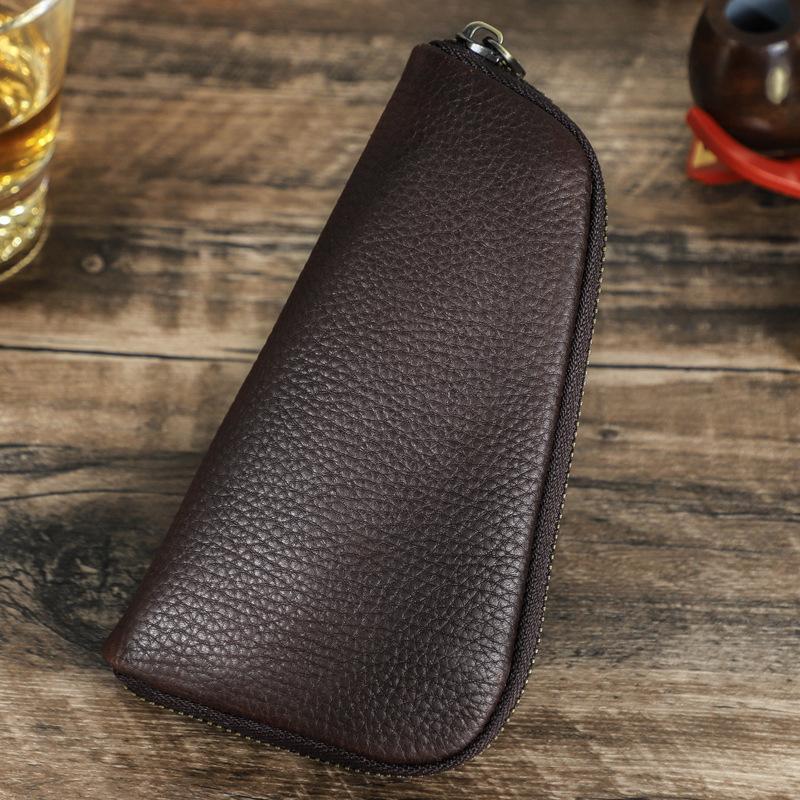 Men's Multifunctional Portable Tobacco Leather Storage Bag