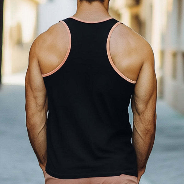 Men's Cool Skin-friendly Black Cotton Tank Top
