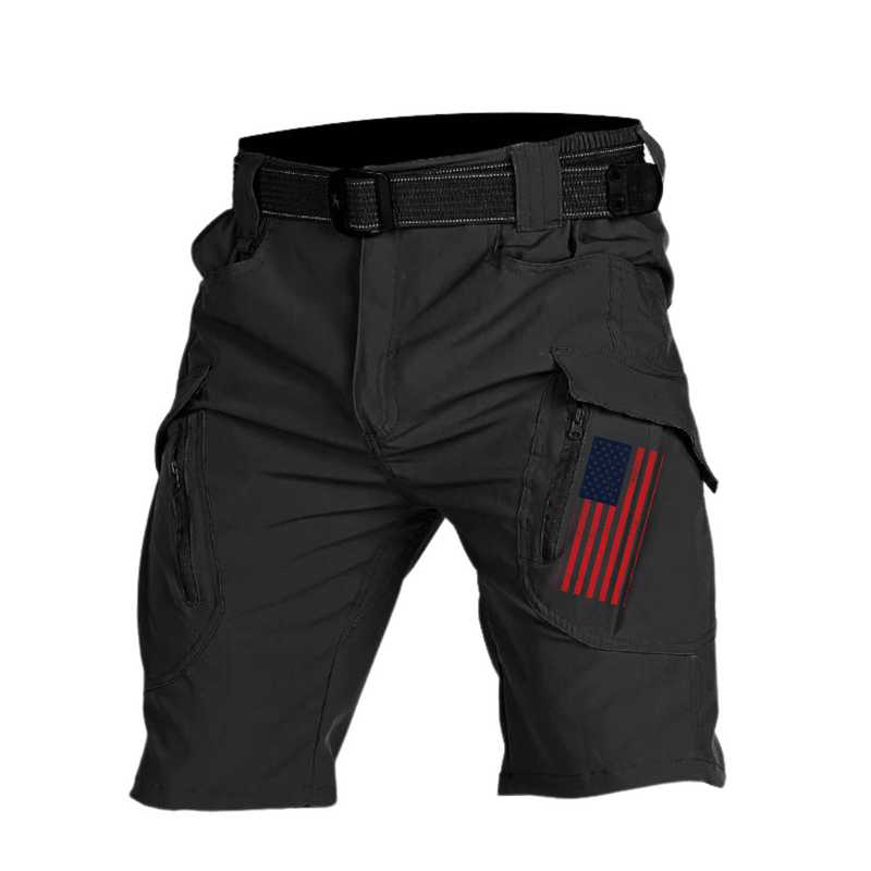 USA FLAG QUICK DRYING BREATHABLE ELASTIC WORKWEAR CARGO PANTS