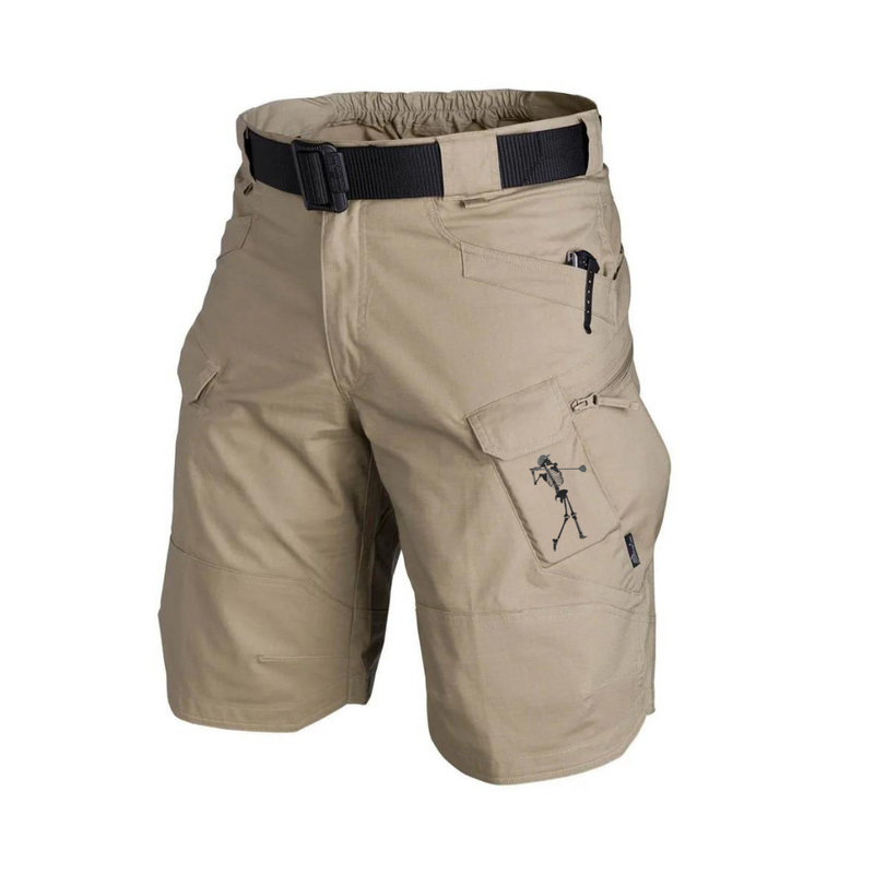 SKELETON TACTICAL MULTI POCKETS 11'' INSEAM PERFORMANCE CARGO SHORTS WITH BUCKLE BELT