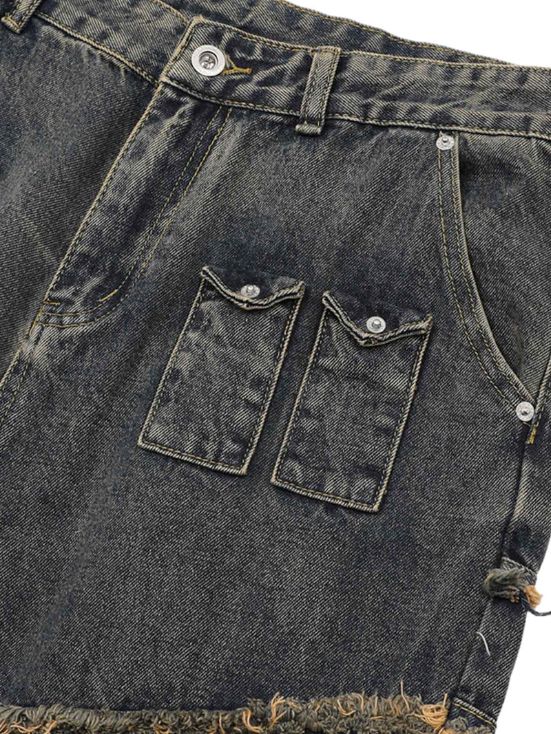 Raw Edge Distressed Denim Set