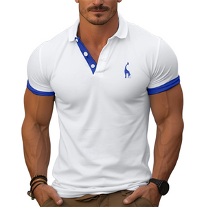 Herren-Golf-Poloshirt mit klassischer Kontrastfarbe und modischen Frühlingsnähten