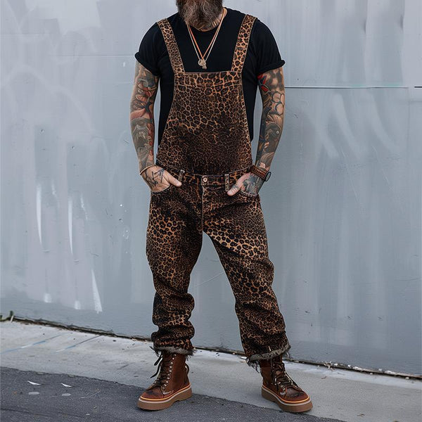 Retro-Overall mit Leopardenmuster für Herren