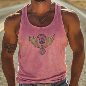 Men's Classic Casual American Retro Embroidered Knit Tank Top