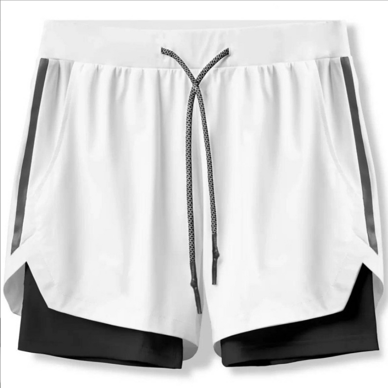 Men's summer double-layer anti-light sports and swimming shorts