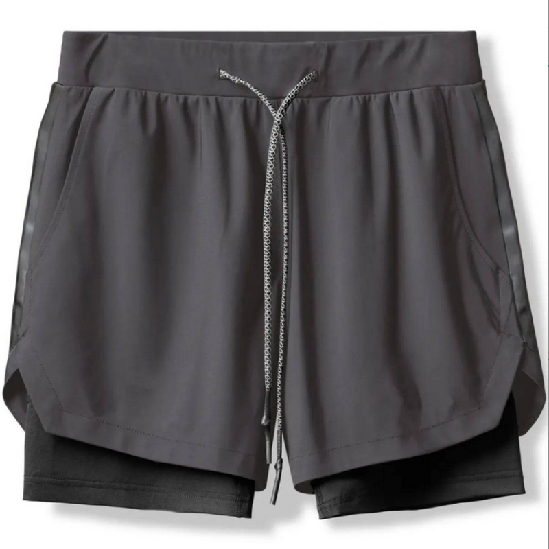 Men's summer double-layer anti-light sports and swimming shorts