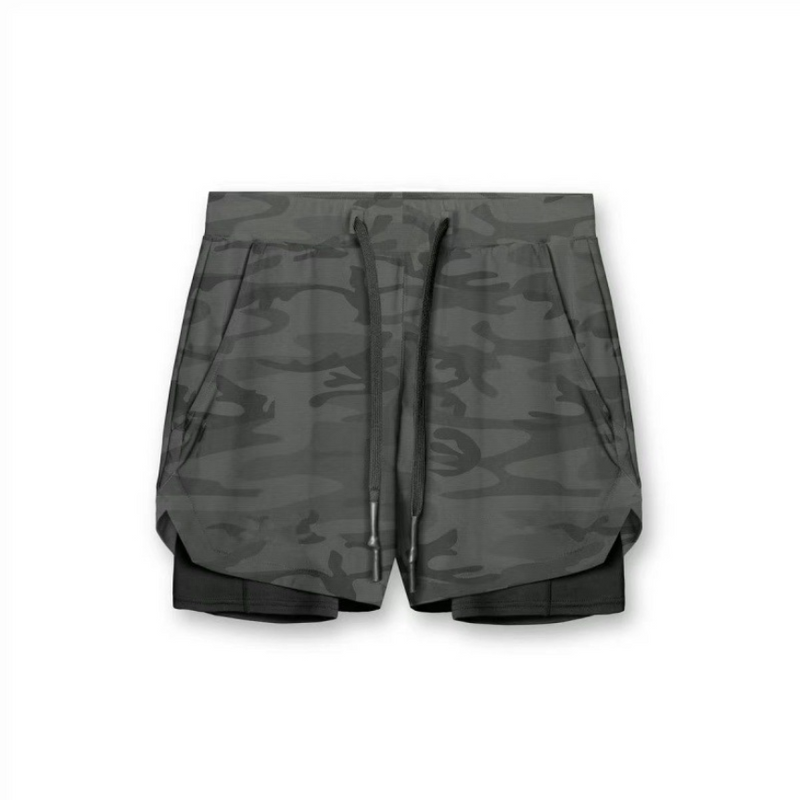 Men's summer double-layer anti-light sports and swimming shorts