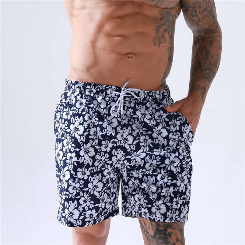 Men's Seaside Loose Surf Shorts Large Size Printed Five-Point Swimming Trunks Beach Shorts With Lining