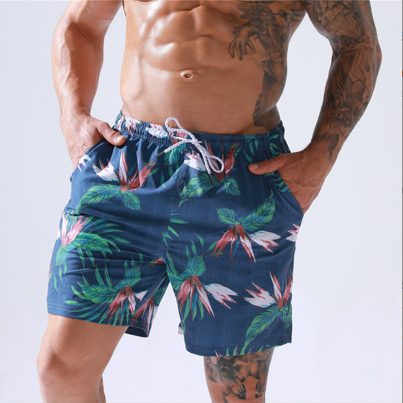 Men's Seaside Loose Surf Shorts Large Size Printed Five-Point Swimming Trunks Beach Shorts With Lining