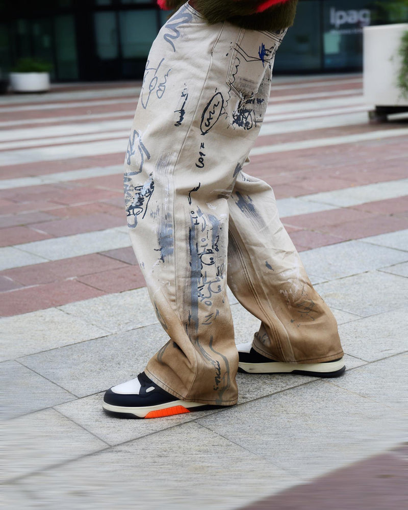 Hand-painted Graffiti Baggy Jeans