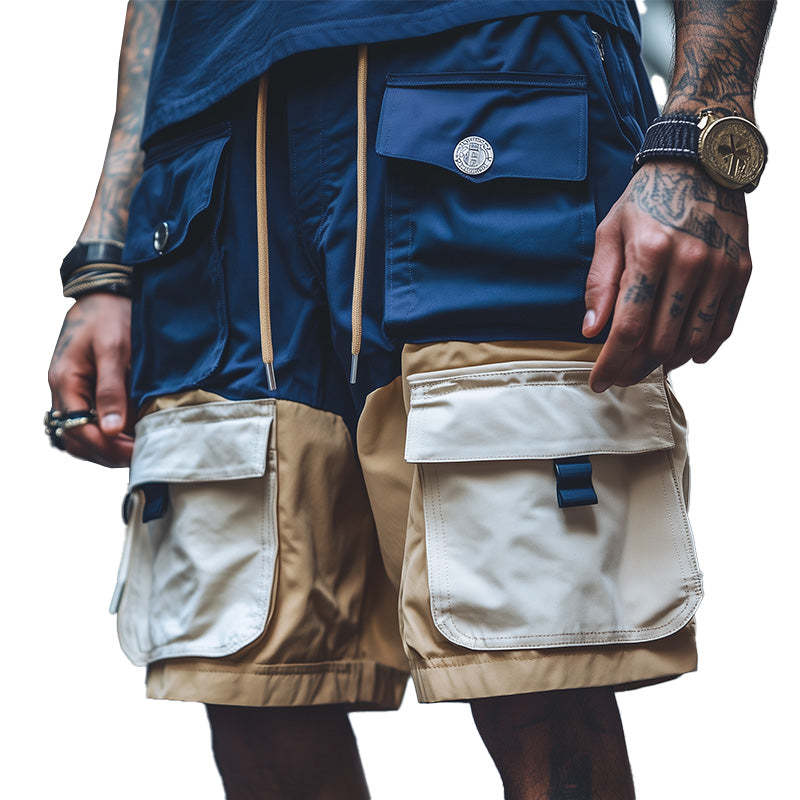 Herren-Cargo-Shorts mit Kontrast-Multi-Taschen
