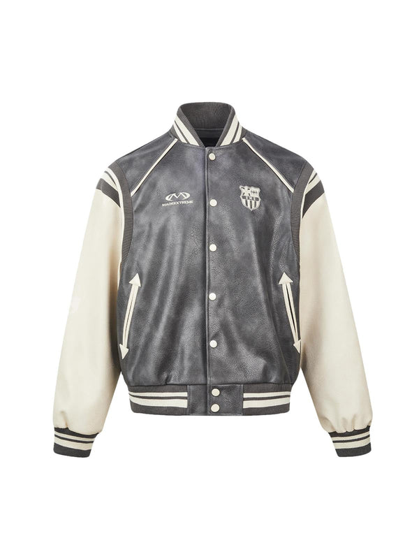 Retro Badge Embroidery Bomber Jacket