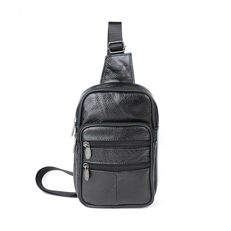 Herren Vintage Casual Leder Reißverschluss Umhängetasche Messenger Bag