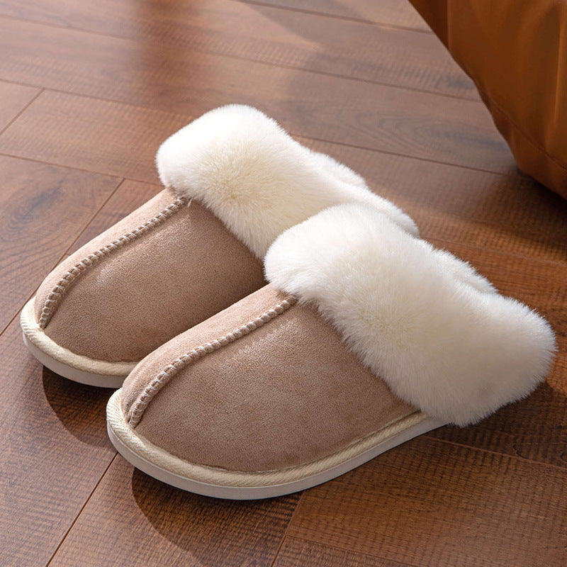 MEN&Women's Plush Warm Thick-soled Non-slip Thickened Cotton Slippers Loafers