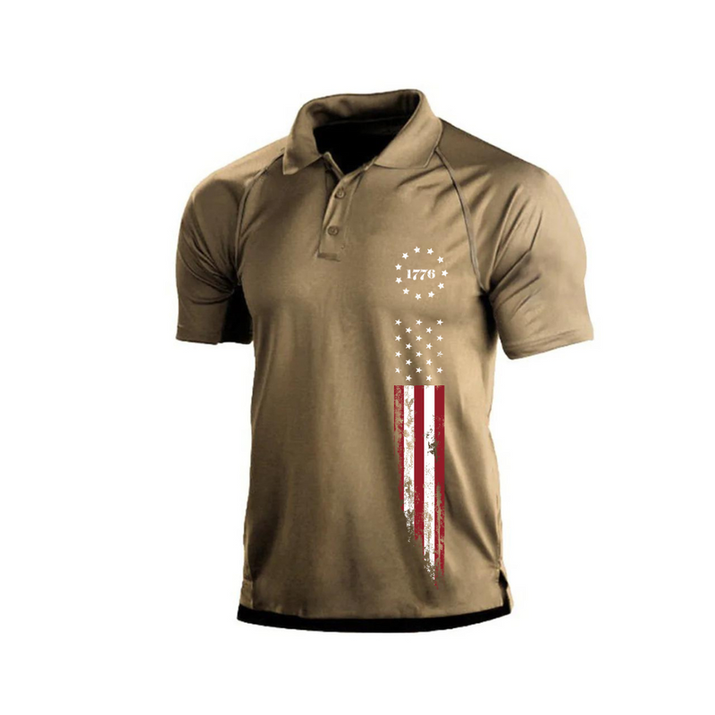 1776  RAGLAN GRAPHIC POLO SHIRT