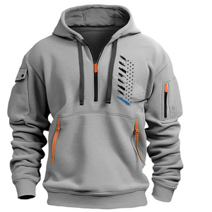 Kapuzenpullover mit amerikanischer Flagge und Armtasche