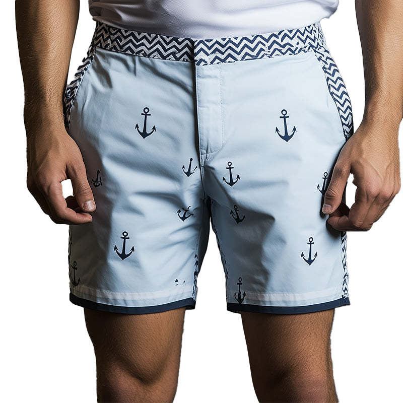 Herren Frühlingsmode Anker Print Sport Casual Shorts