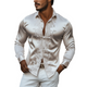 Herren Frühlingsmode Klassisches Retro Satin Stickerei Slim Fit Langarmhemd
