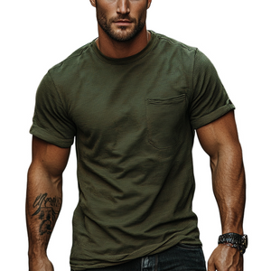 Men's Waffle Crew Neck Short Sleeve T-Shirt