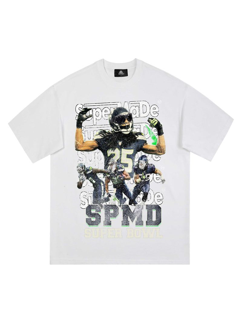 Super Bowl Football Print T-shirt