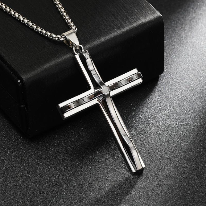 Lässige Vintage-Halskette mit Wellenkreuz 