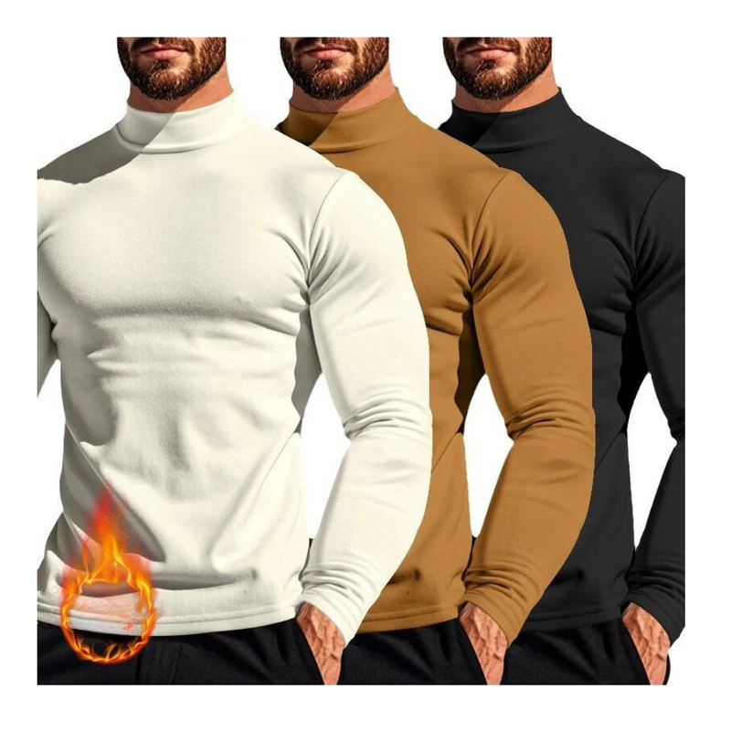 COTTON SOLID COLOR LONG SLEEVE T-SHIRT KNITTED BOTTOM SHIRT SLIMMING HALF HIGH NECK TOP