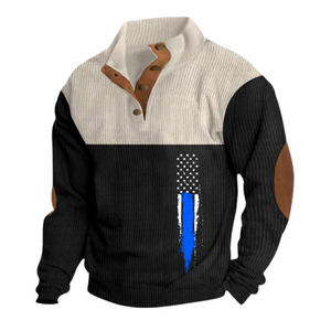 USA-FLAGGE, STEHKOLLE, HENRY, LANGARM, LÄSSIGER SPORT-HOODIE