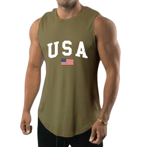 FEUCHTIGKEITSABWEISENDES TANKTOP MIT USA-FLAGGE